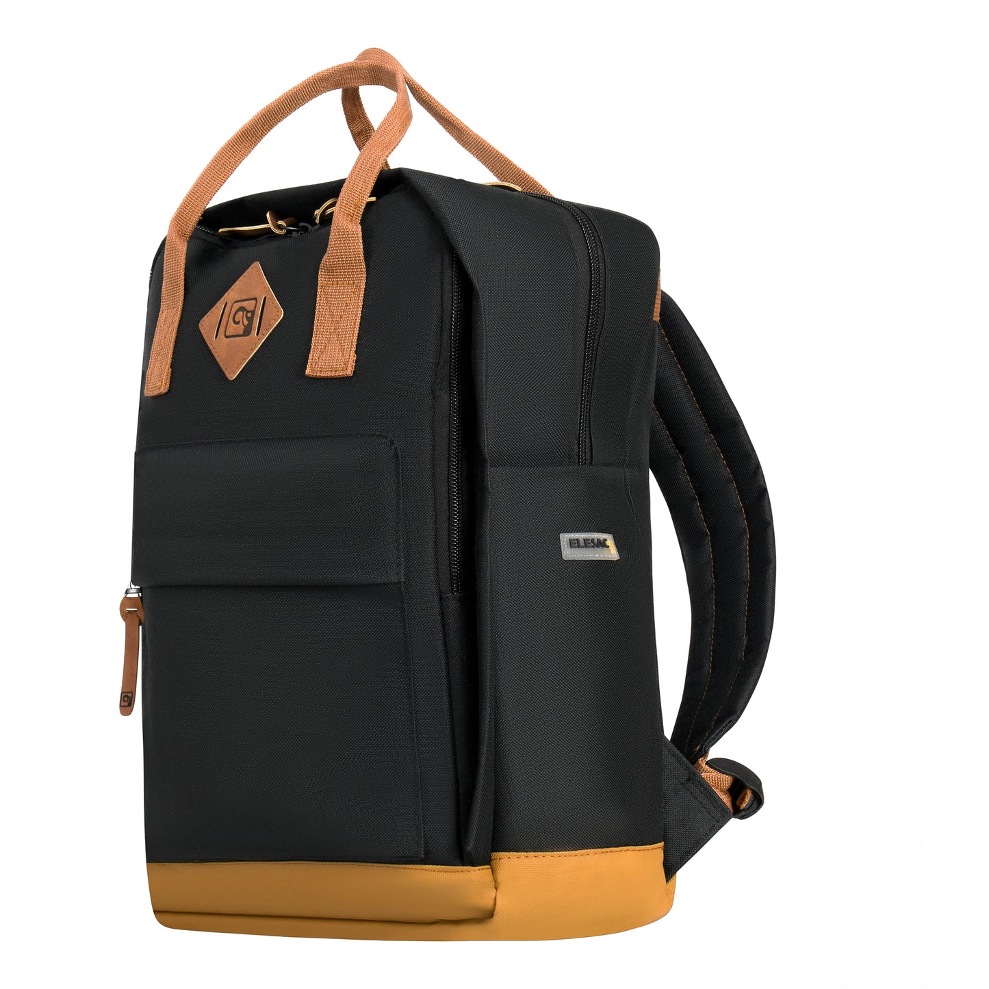14" Black /Brown Multi Pocket Backpack