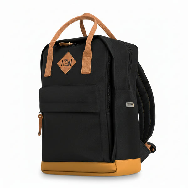 14" Black /Brown Multi Pocket Backpack