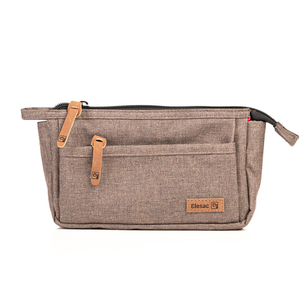 Pewter Multi Pocket Pencil Case
