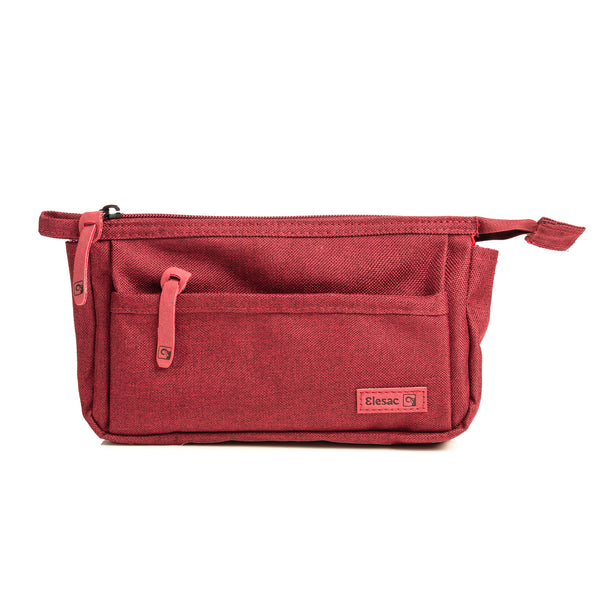Burgundy Multi Pocket Pencil Case