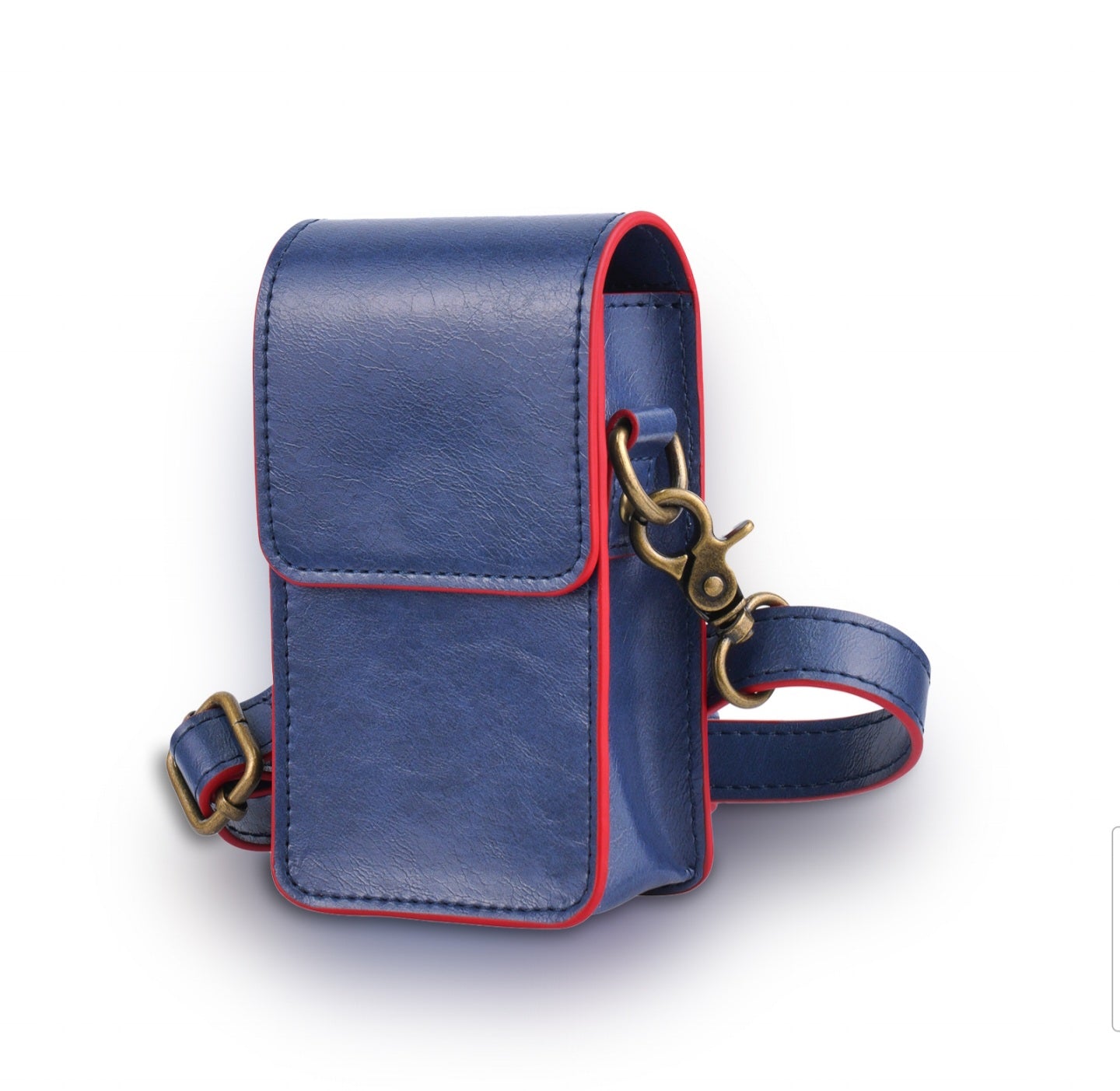 Blue Red Leather Croosbody Bag