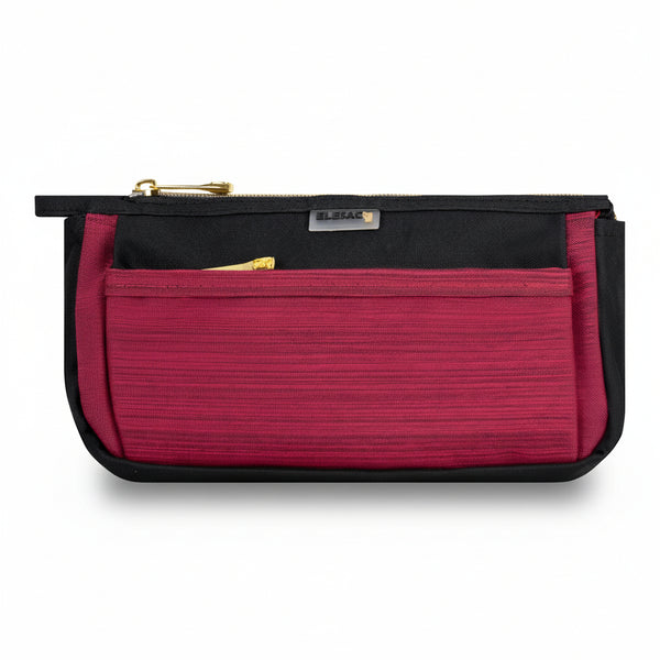 Black / Pink Multi Pocket Pencil Case