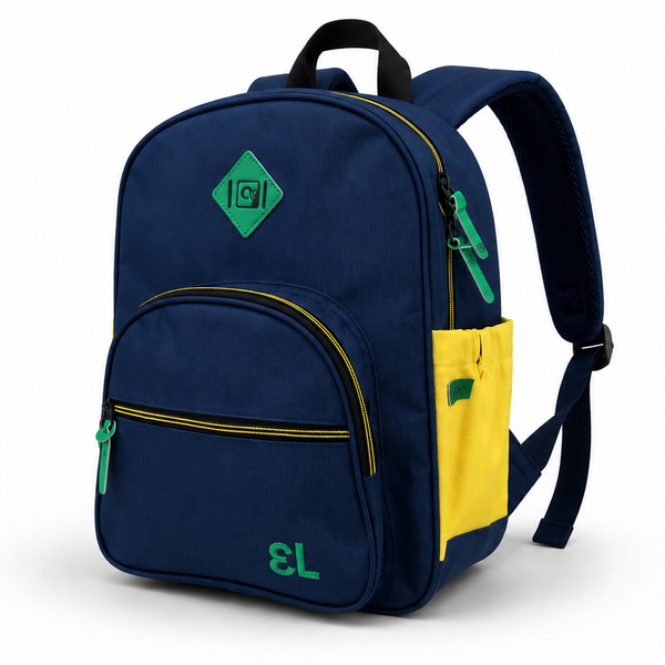 14" Navy / Yellow / Green Backpack