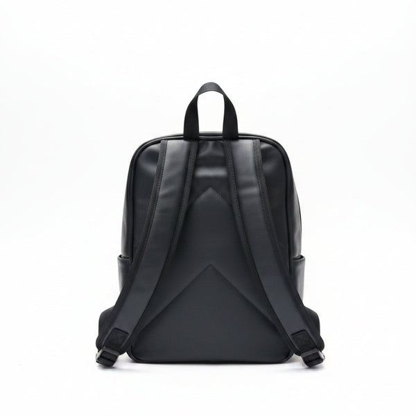 Onyx Black Leather Backpack