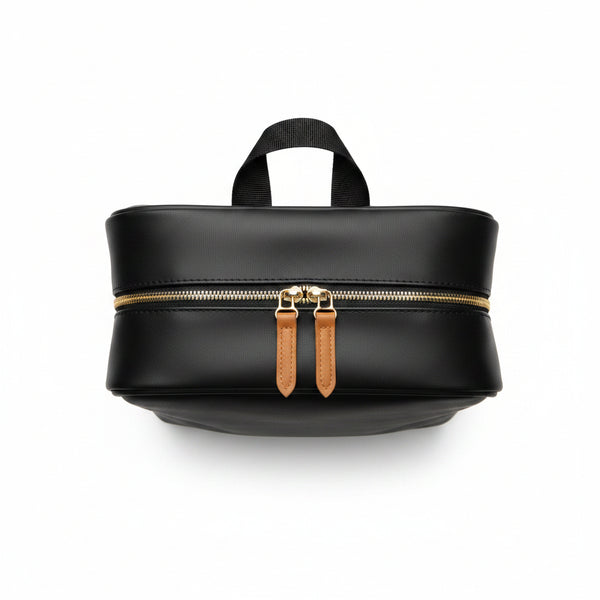 Onyx Black Leather Backpack