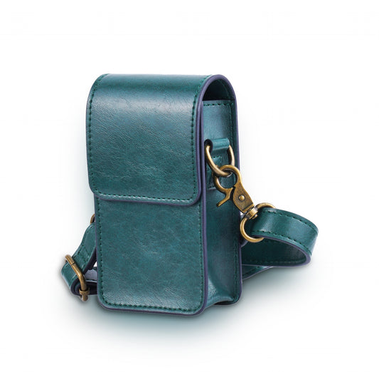 Khaki Green Leather Croosbody Bag