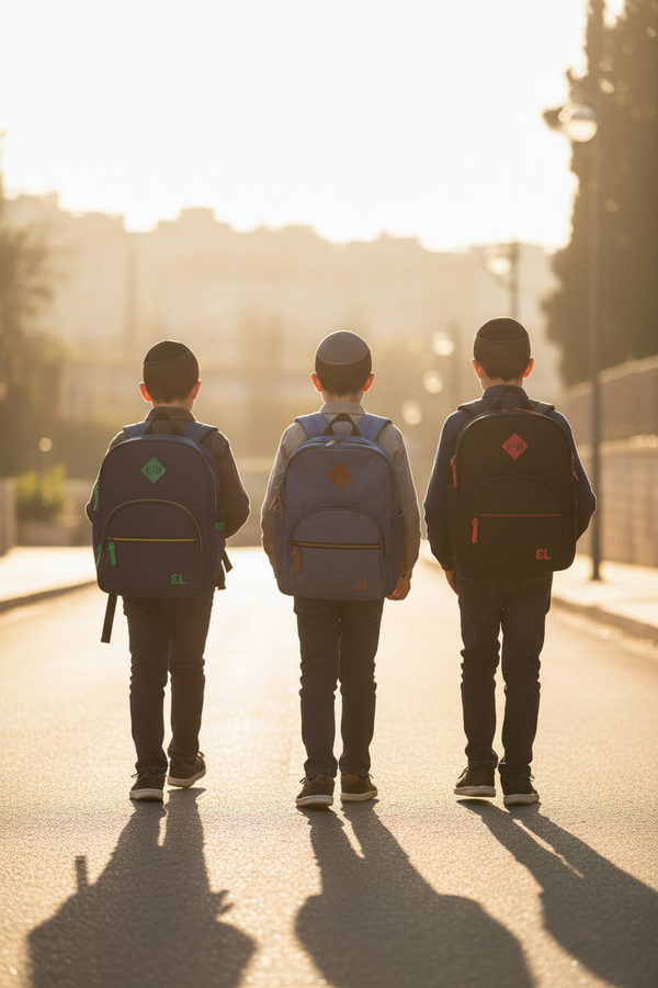 Jewish Boys Walking Home with Backpacks